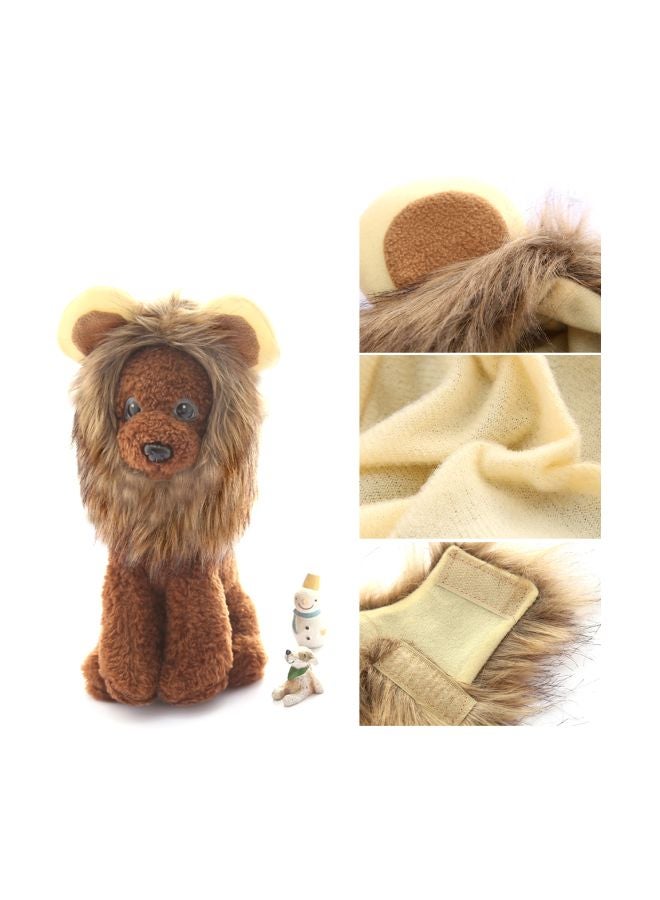 Pet Costume Wig Cap Brown 20x20x5cm - Image 2