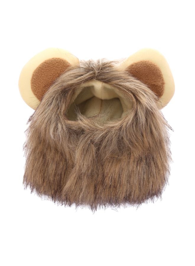 Pet Costume Wig Cap Brown 20x20x5cm - Image 1