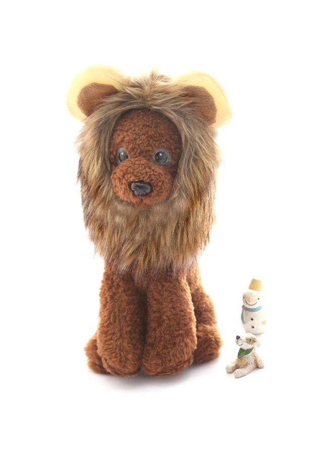 Pet Costume Wig Cap Brown 20x20x5cm - Image 2