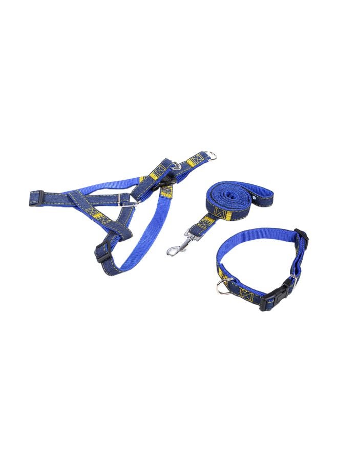 3-Piece Adjustable Dog Leash Set Blue 1.2meter - Image 1