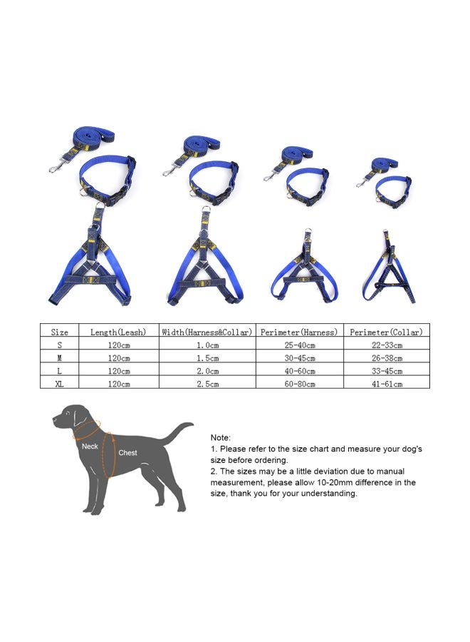 3-Piece Adjustable Dog Leash Set Blue 1.2meter - Image 3
