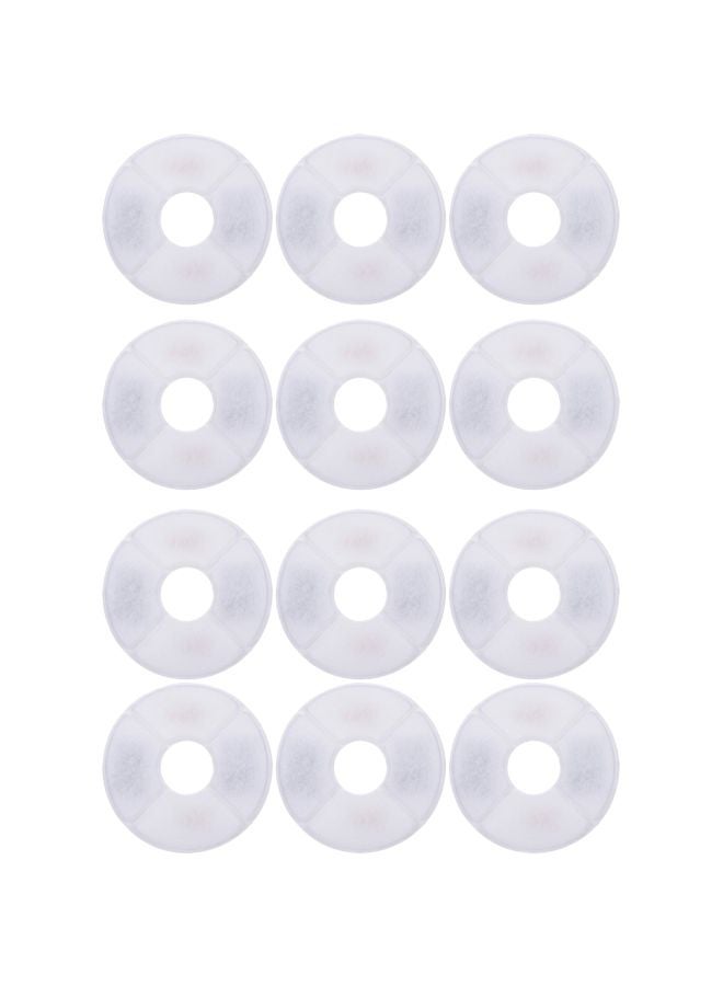 Generic 12-Piece Replacement Filters For Flower Fountain Set White 14x11.50x14cm 