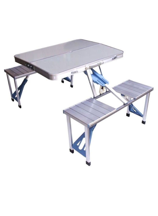 MT - Folding Aluminum Picnic Table Silver - Image 1
