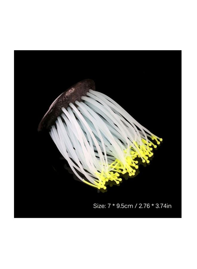 Glowing Artificial Sea Anemone For Aquarium White/Yellow/Black 9.3cm - Image 2