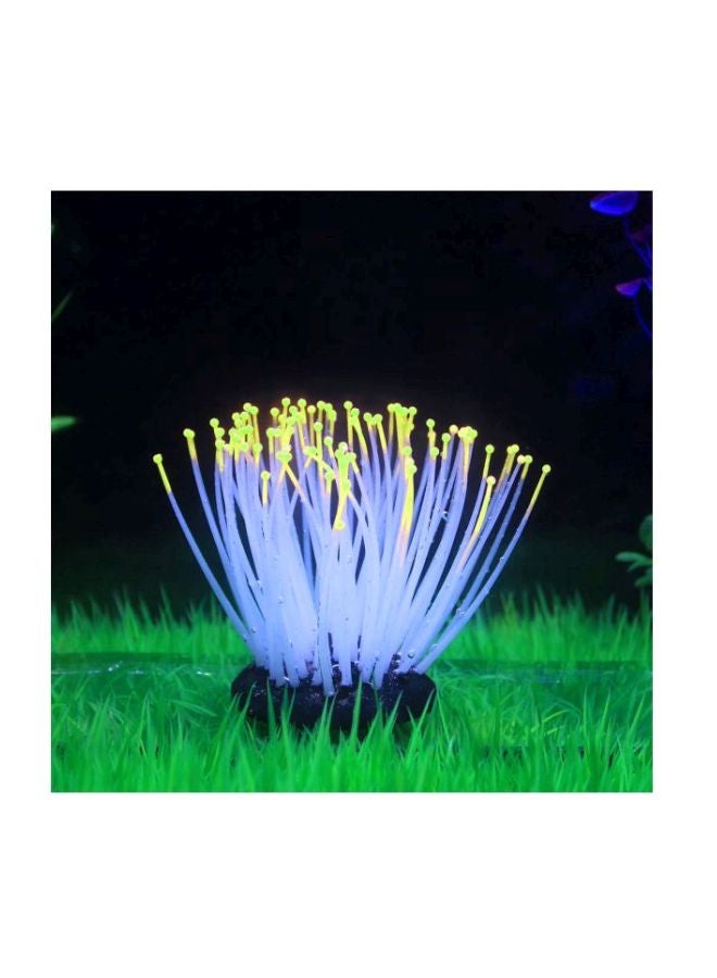 Glowing Artificial Sea Anemone For Aquarium White/Yellow/Black 9.3cm - Image 4