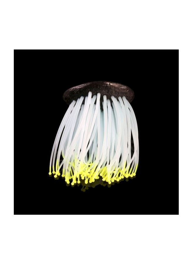 Glowing Artificial Sea Anemone For Aquarium White/Yellow/Black 9.3cm - Image 5
