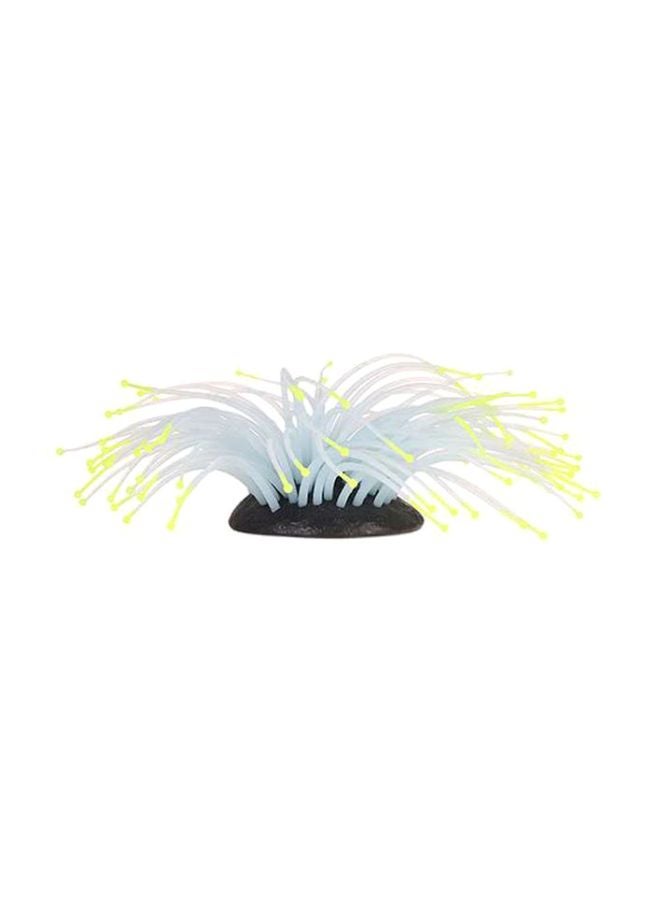 Glowing Artificial Sea Anemone For Aquarium White/Yellow/Black 9.3cm - Image 1