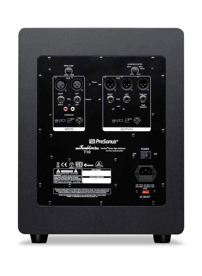 Presonus Temblor T10 Powered Studio Subwoofer 65785 Black  - Image 2
