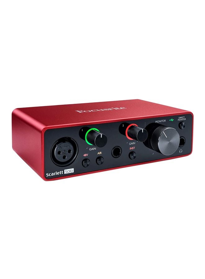 Focusrite Scarlett Solo 3rd Gen USB Audio Interface With Pro Tools Red/Black