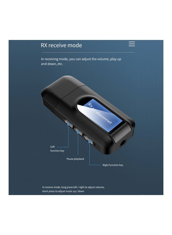 2-In-1 USB Bluetooth Transmitter Receiver T11 Black - Image 2