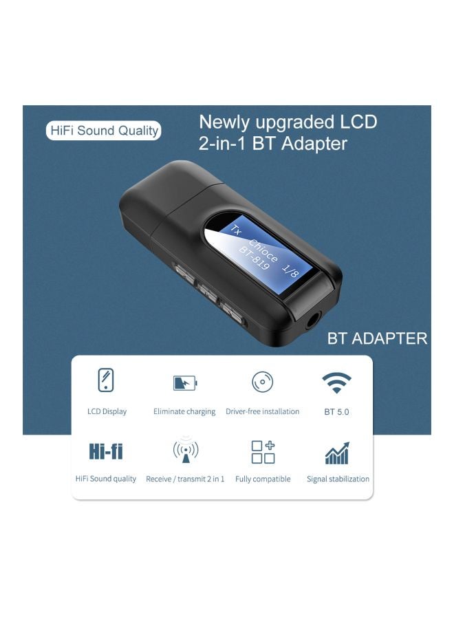 2-In-1 USB Bluetooth Transmitter Receiver T11 Black - Image 4