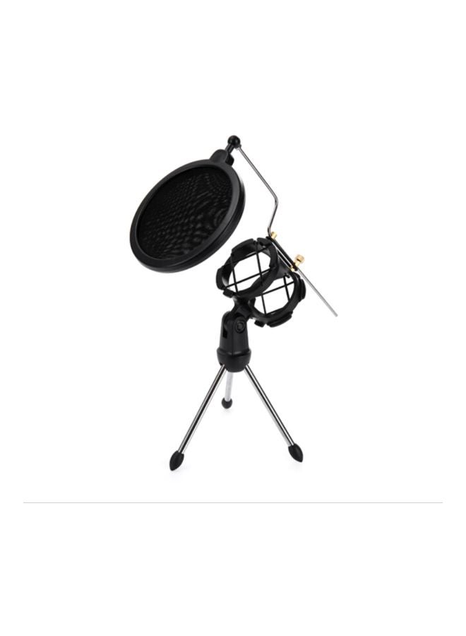 Microphone Tripod Stand With Pop Filter V7563 Black/Silver - v1590755739/N37822708A_2