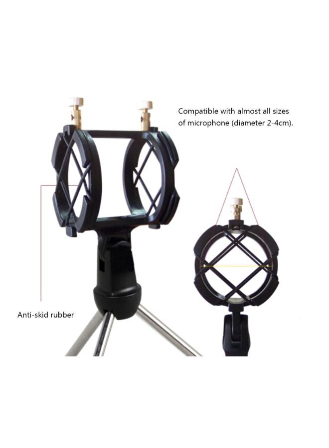 Microphone Tripod Stand With Pop Filter V7563 Black/Silver - v1590755739/N37822708A_7