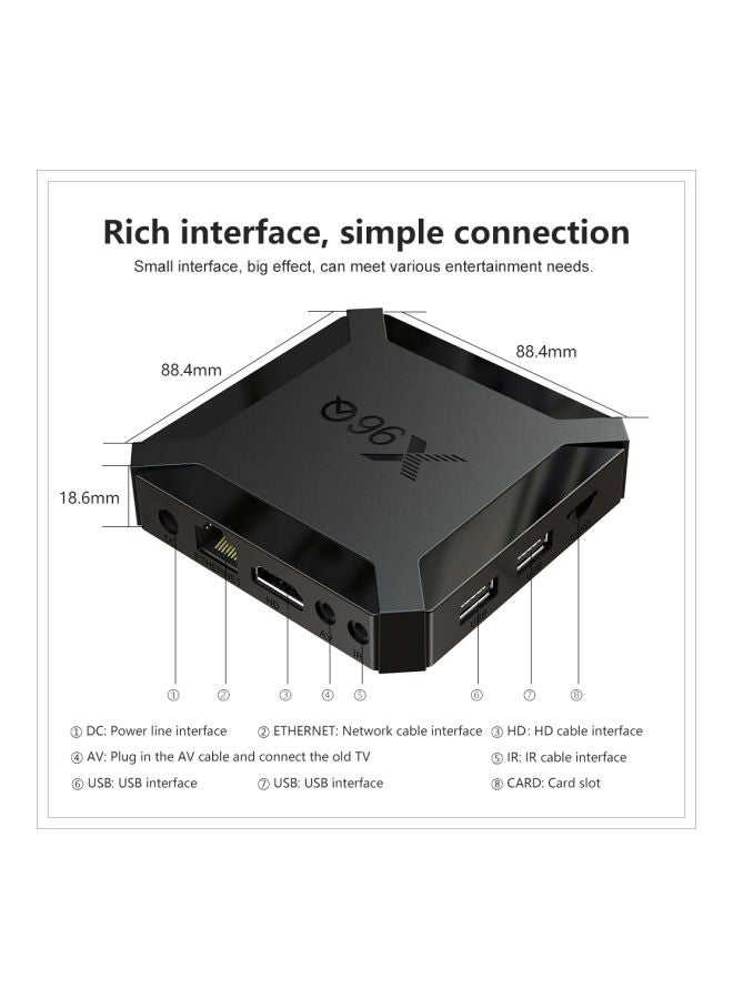 Generic - X96Q Smart Android TV Box With Remote Control V7545 Black - Image 1