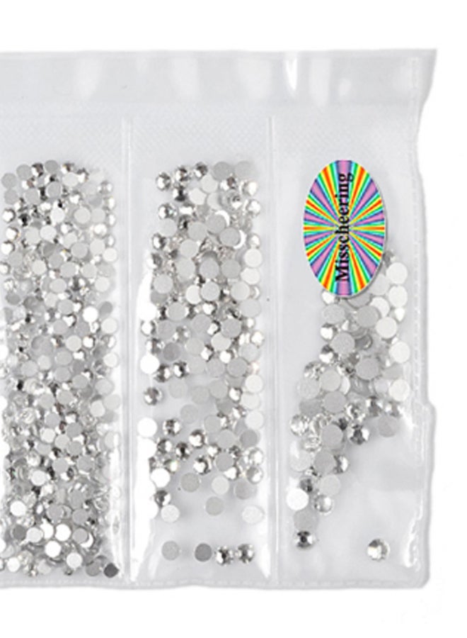 1440-Piece Nail Decorations Rhinestone Set White - Image 2