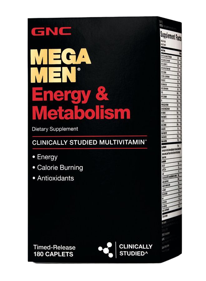 GNC Mega Men Energy And Metabolism Dietary Supplement - 180 Caplets - Image 1