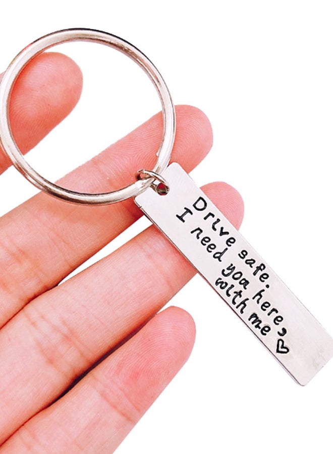 Generic - Drive Safe I Need You Here With Me Personalized Keychain Silver - Image 1