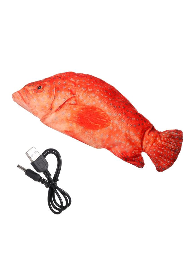 لعبة السمكة الراقصة الكهربائية مع كابل USB أحمر/فضي/أسود 30 x 12سم - Image 1