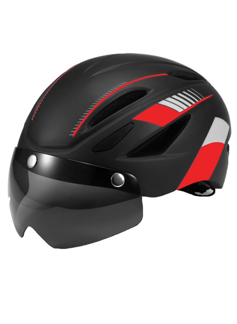 Generic Rechargeable Back Light Bike Helmet With Detachable Visor  - Image 1