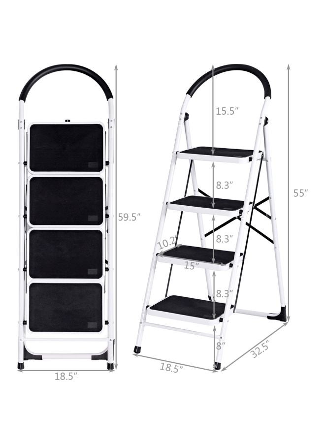 4-Step Ladder Folding Stool White/Black 59x.5x15.5x32.5inch  - Image 2