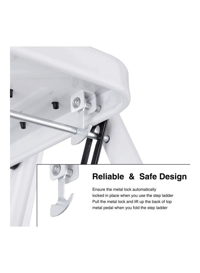 4-Step Ladder Folding Stool White/Black 59x.5x15.5x32.5inch  - Image 3