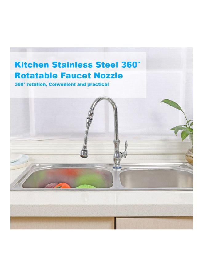 صنبور من الستانلس ستيل مع مرش فضي 16x2.5x3.5سم - Image 4