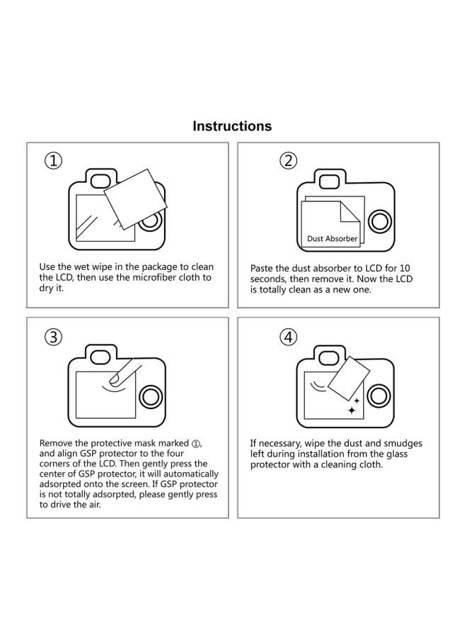 لاصقة حماية للشاشة من الزجاج المقوى لهاتف سوني A6000/A6300/A6500 شفاف/ أزرق/ أبيض - Image 3