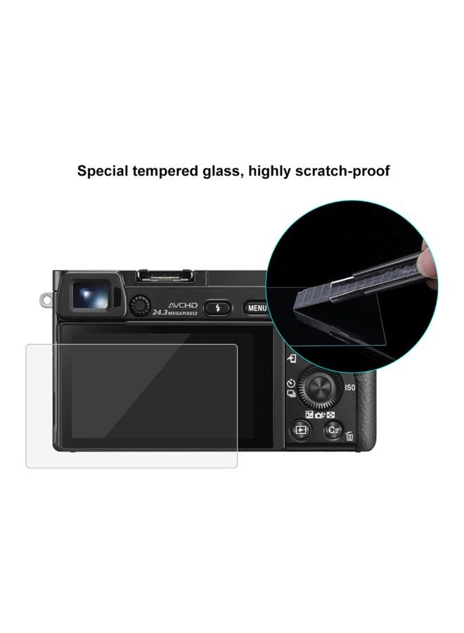 لاصقة حماية للشاشة من الزجاج المقوى لهاتف سوني A6000/A6300/A6500 شفاف/ أزرق/ أبيض - Image 4