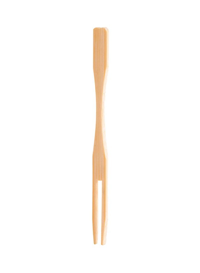 100-Piece Mini Dessert Bamboo Fork Yellow 10 x 1 x 10centimeter  - Image 1