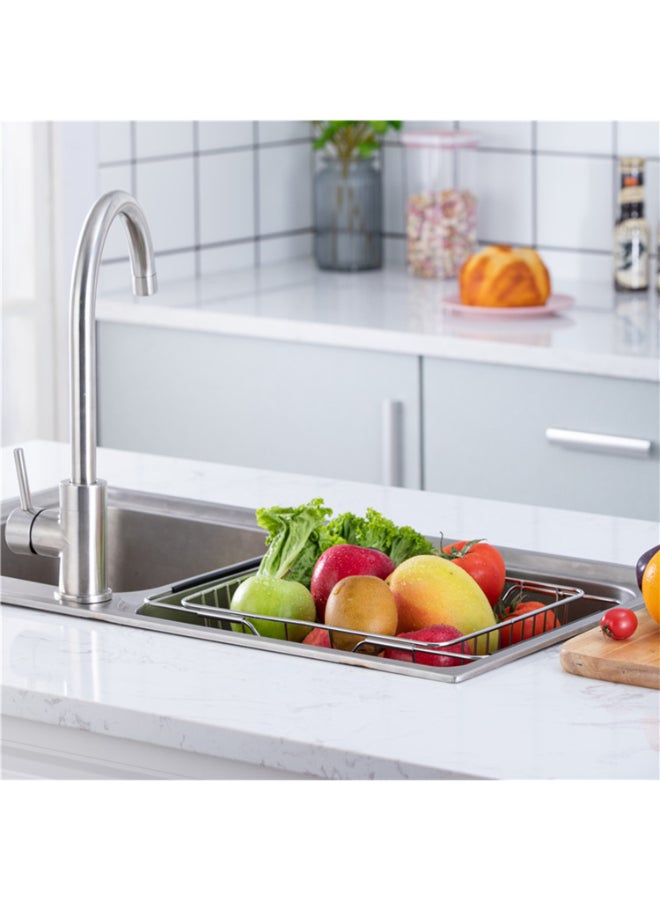 مصفاة أطباق للحوض من ستانلس ستيل فضي 30 x 11 x 25Ø³Ù†ØªÙŠÙ…ØªØ± - Image 3