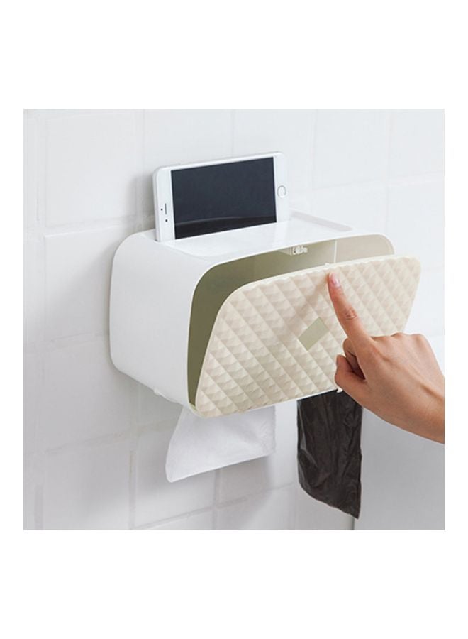 Generic - Wall Mounted Paper Towel Dispenser Beige/White 27x18x15cm - Image 1