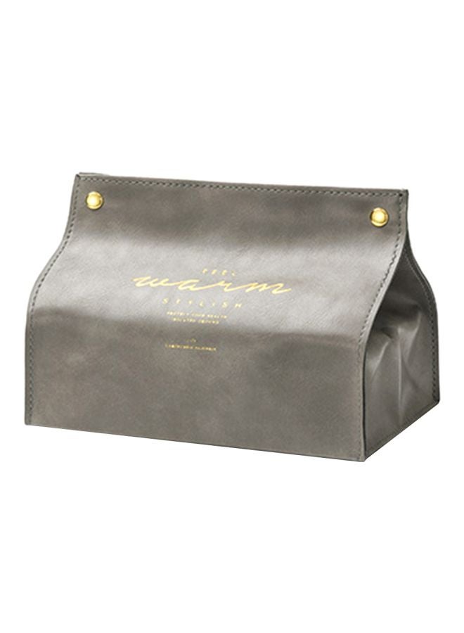 Generic PU Leather Paper Towel Holder Bag Grey 20.0x16.0x2.0cm 