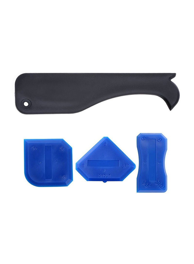 4-Piece Sealant Spatula Caulking Tool Kit Black/Blue 