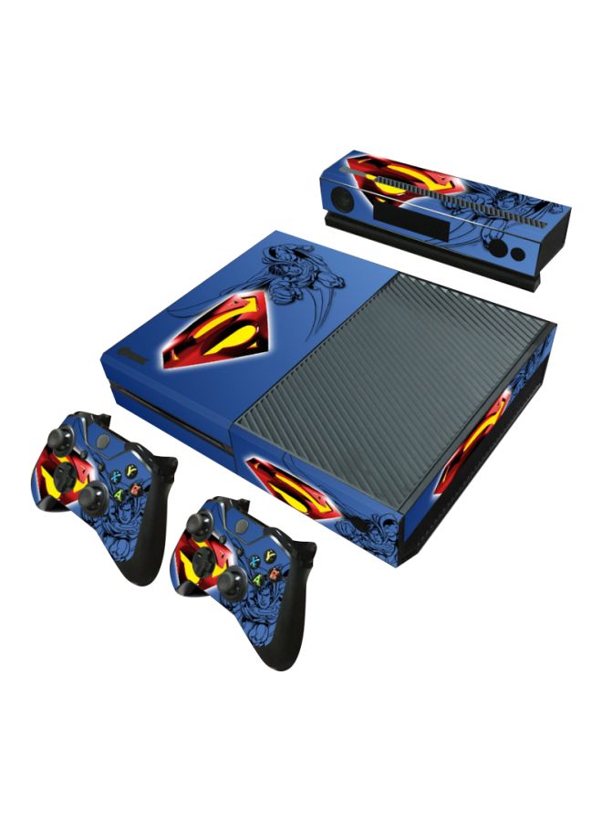 3-Piece Superman Printed Gaming Console And Controller Sticker Set For PlayStation 4