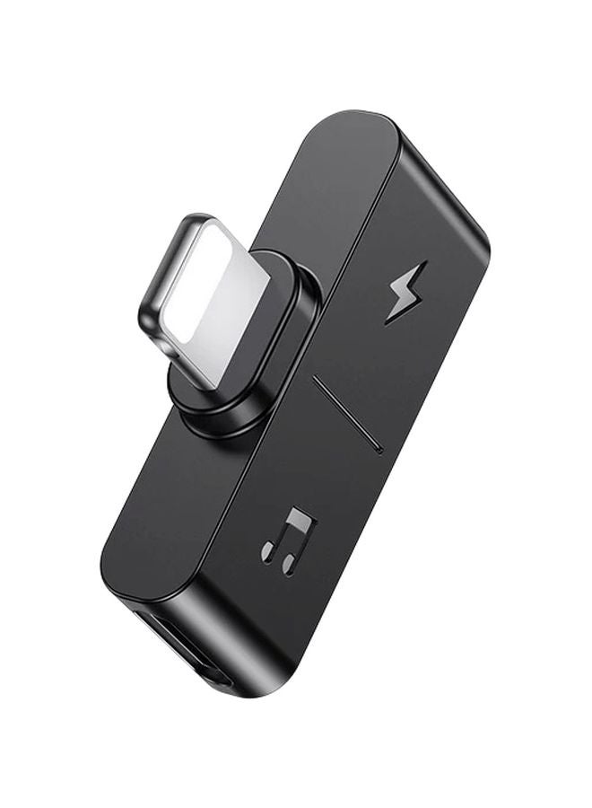 Usams - Lightning To 3.5mm Phone Charging Adapter Black - Image 1