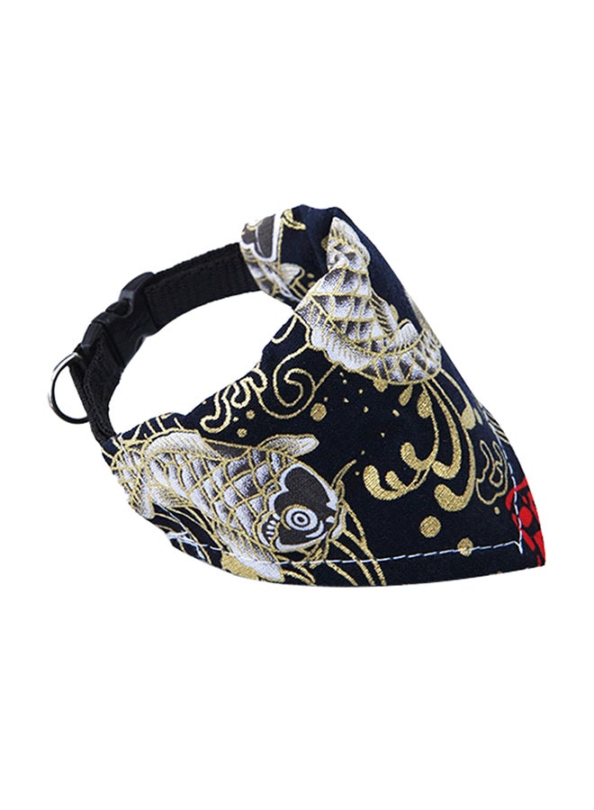 Generic Triangle Collar Neck Bandana Scarf Black/Gold 18-28centimeter - Image 1
