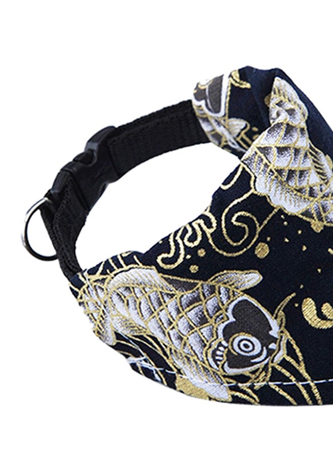 Generic Triangle Collar Neck Bandana Scarf Black/Gold 18-28centimeter - Image 2