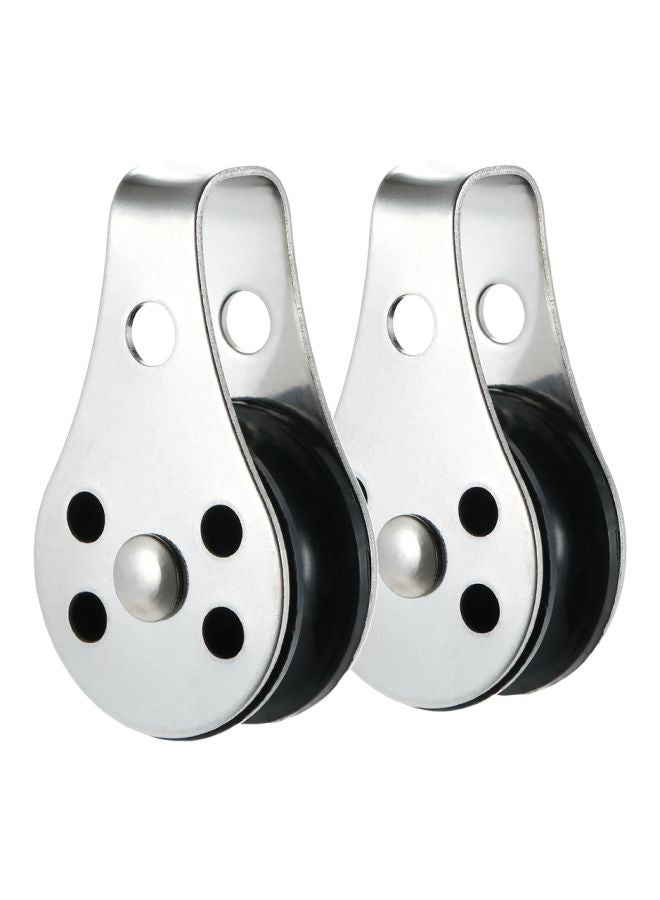 Generic 2-Piece Stainless Steel Pulley Block Set 8x6x2cm  - Image 1