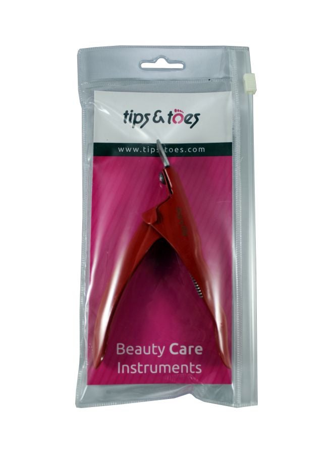 Tips & Toes Stainless Steel Nail Cutter Red/Silver  - Image 2