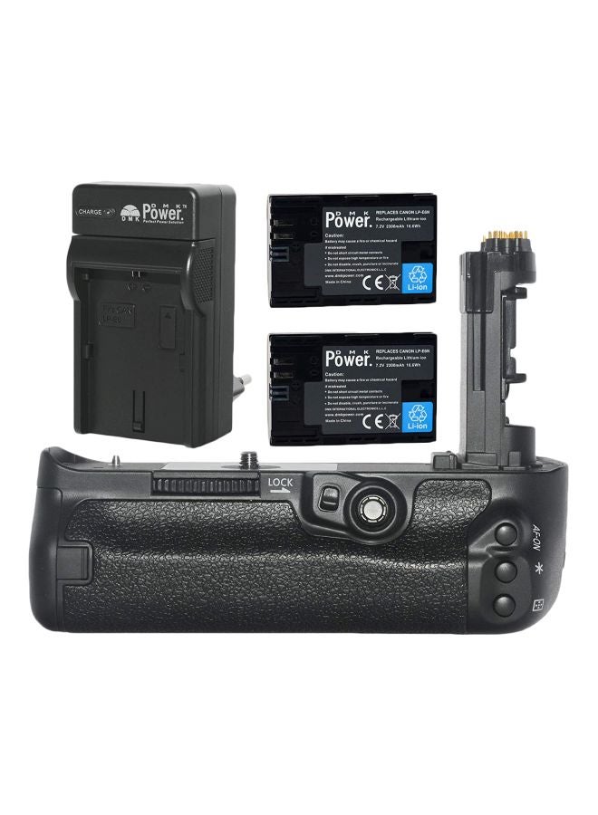 DMK Power 4-Piece Replacement Battery Grip Kit For Canon EOS 5D Mark IV Digital SLR Camera Black - Image 1