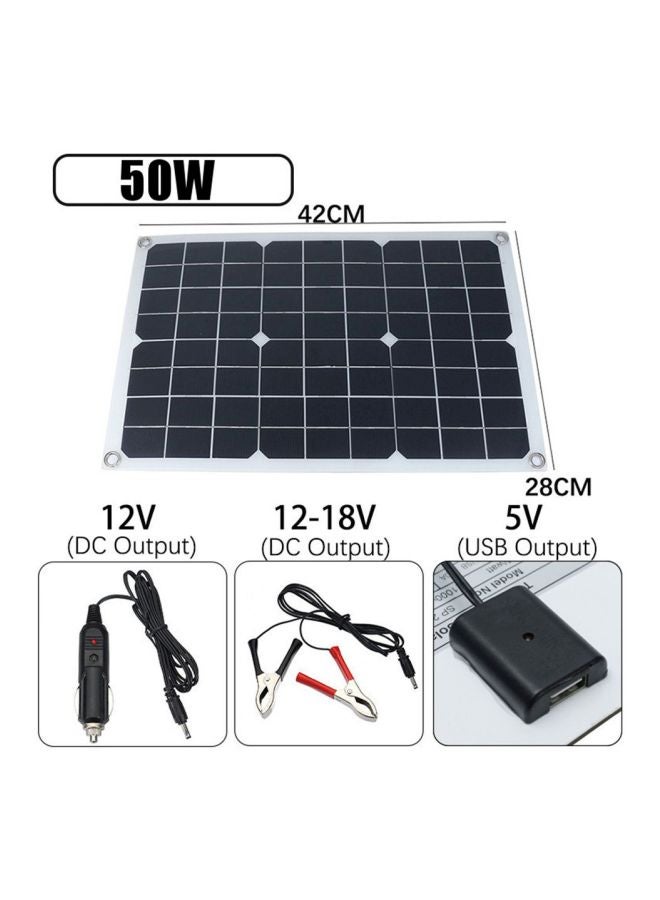 Generic Dual Output USB Solar Panel Charger Black/Silver 42x28cm  - Image 5