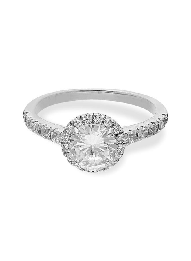 FK Jewellers - 925 Italian Silver Round Solitaire Ring - Image 1