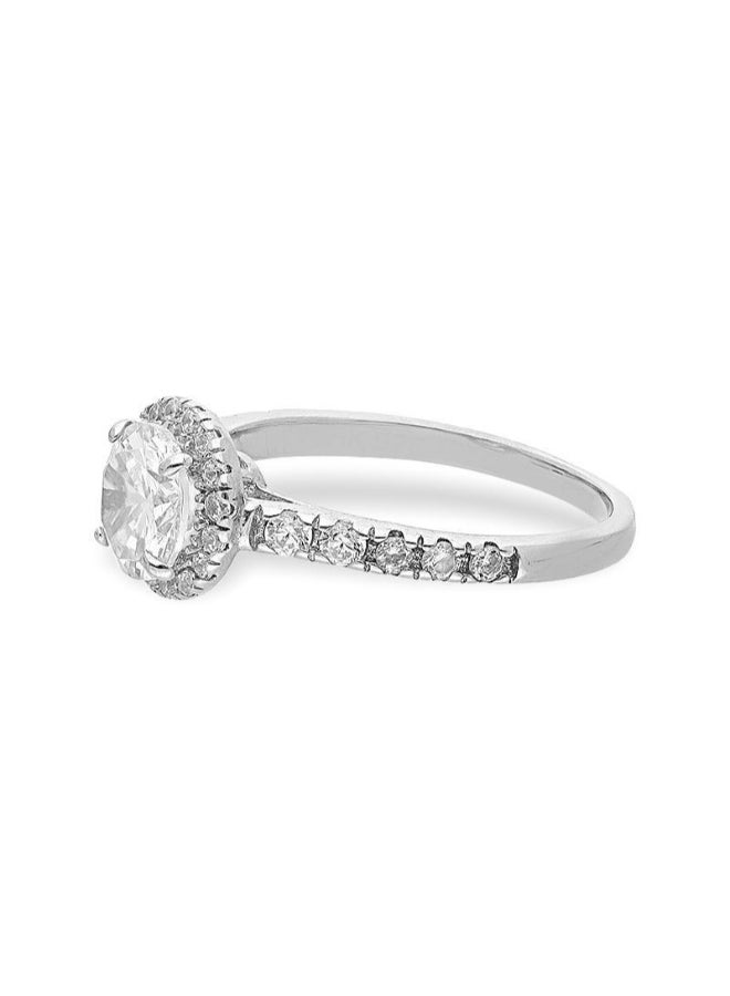 FK Jewellers - 925 Italian Silver Round Solitaire Ring - Image 1