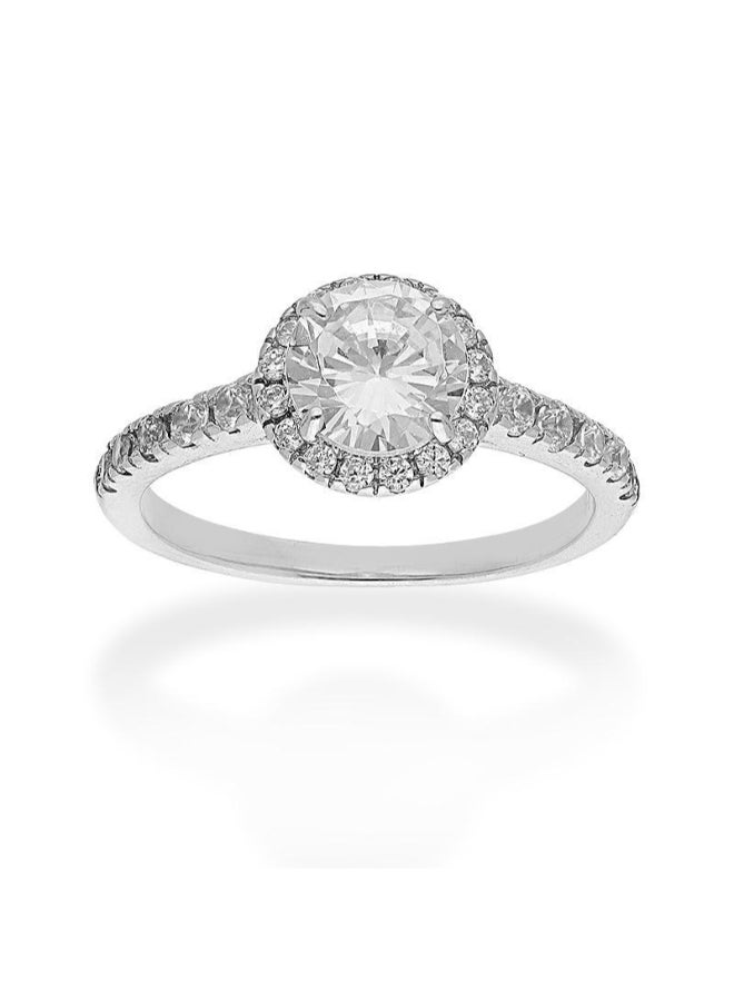 FK Jewellers - 925 Italian Silver Round Solitaire Ring - Image 1