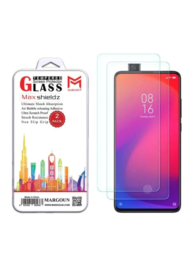 مارجون لاصقة حماية للشاشة ثلاثية الأبعاد من الزجاج المقوى من قطعتين لهاتف شاومي ريدمي K20 برو بريميوم شفاف - Image 2