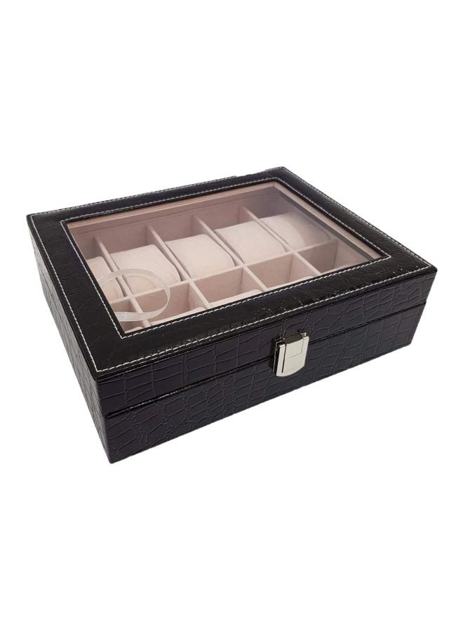 10-Compartment Watch Organizer Box - Image 1