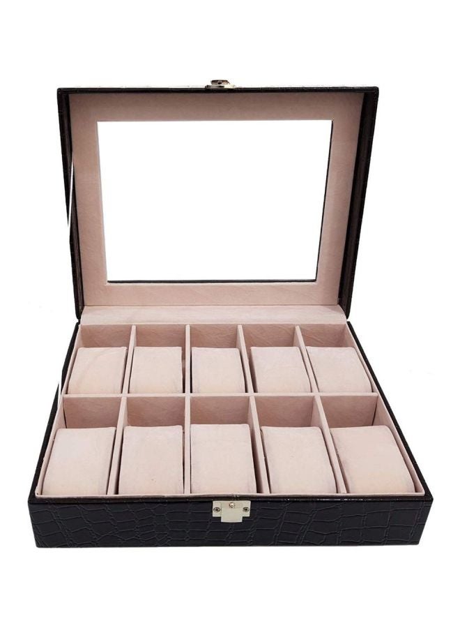 10-Compartment Watch Organizer Box - Image 2