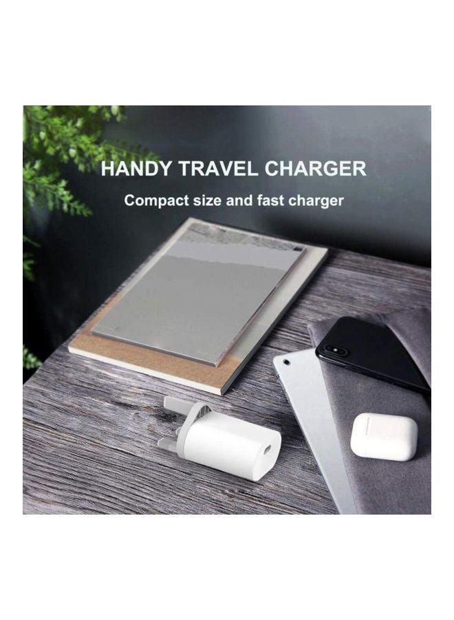 آيندز شاحن جداري لتوصيل الطاقة مع كابل USB-C إلى Lightning أبيض  - Image 3
