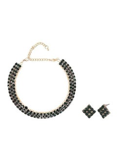Classy Stone Studded Necklace And Earrings Set