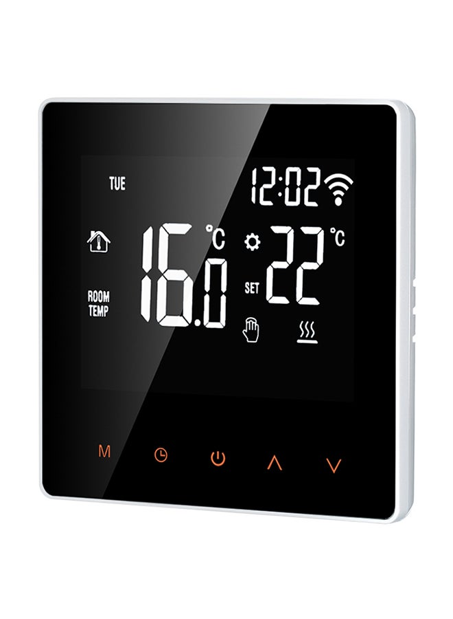 ثرموستات كهربائي لتدفئة الأرضية قابل للبرمجة مزود بشاشة LCD تعمل باللمس ومزود بخاصية الواي فاي أبيض - Image 1